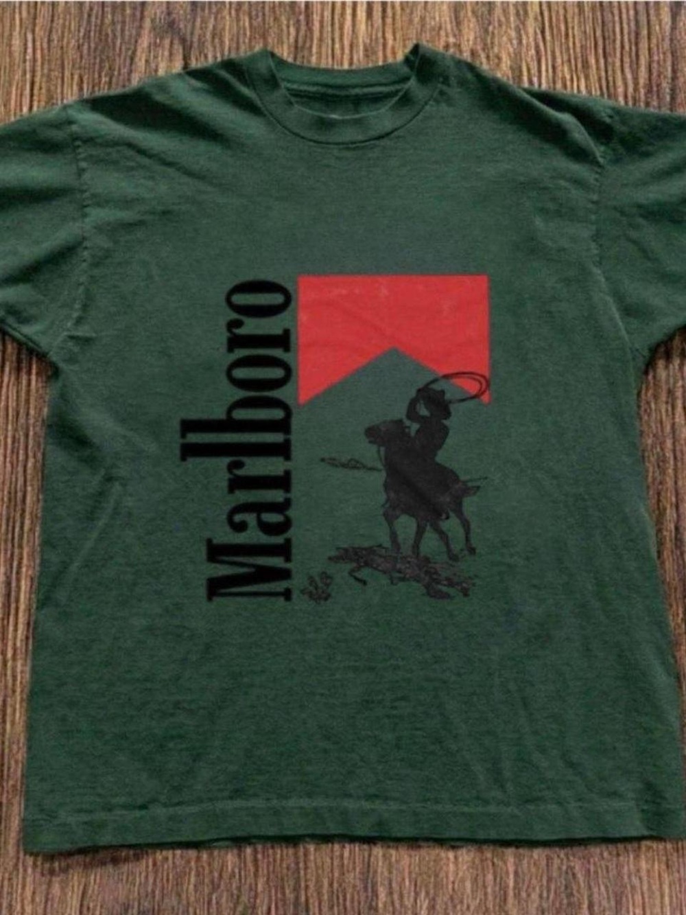 Gildan Dark Green Tee with Red and Black Rodeo Graphic